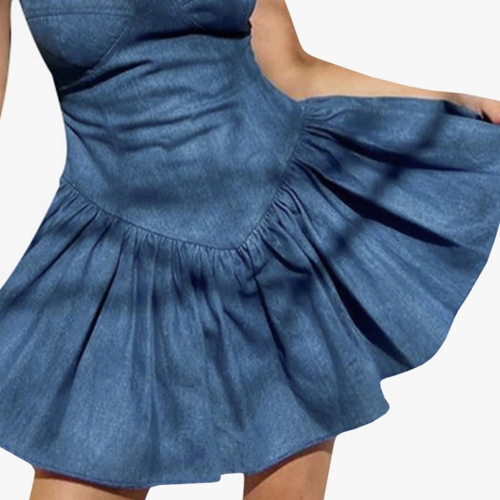 Blue Denim Dress Small Express